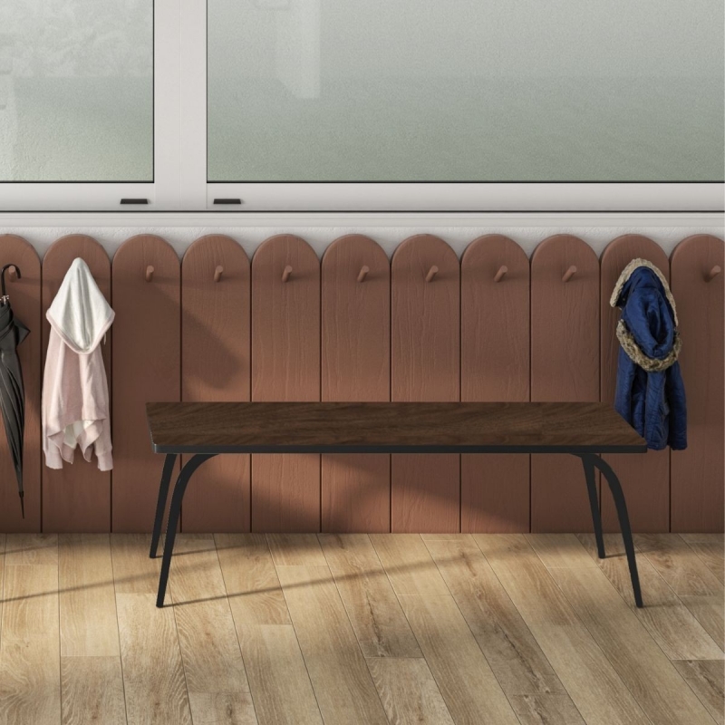 Banc Annie – Assise imprimé Bois-Foncé - Pieds Noirs