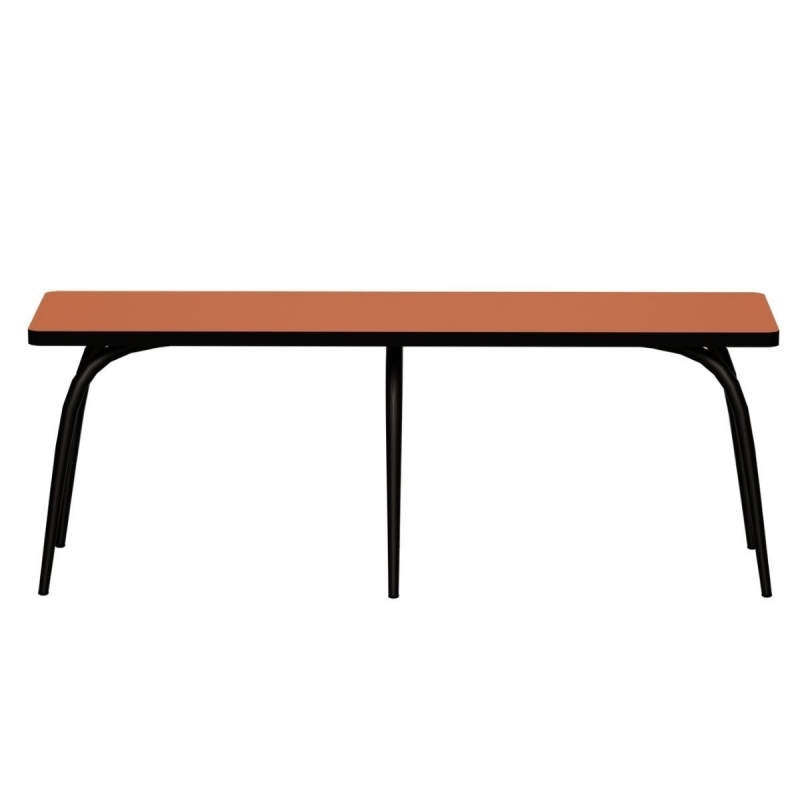 Banc Annie – Assise Stratifié Paprika - Pieds Noirs