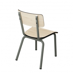 Chaise d’écolier Enfant Little Suzie – Dossier & Assise Uni Bois Clair - Pieds Kaki