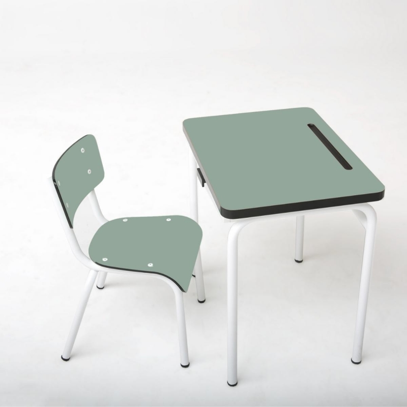 Bureau d’écolier enfant Régine – Uni Kaki - Pieds Blancs