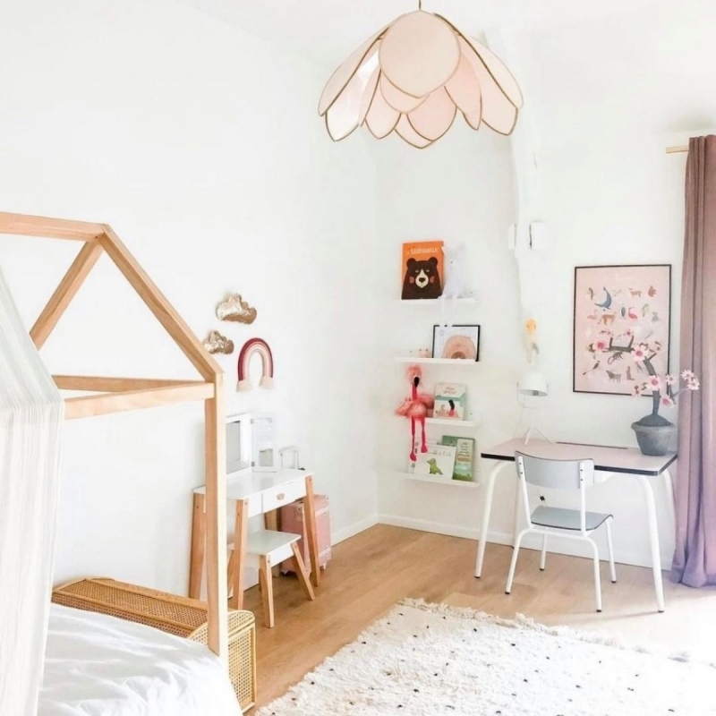Bureau d’écolier Enfant Romy – uni Rose Poudré - Pieds Blancs