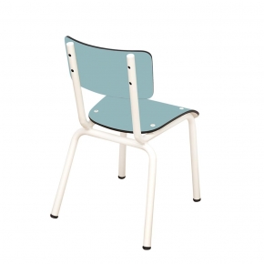 Chaise d’écolier Enfant Little Suzie – Dossier & Assise Uni Bleu Jade - Pieds Blancs