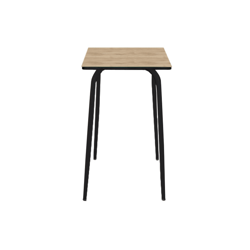 Table Haute Retro Véra 70x70 – imprimé Bois Clair - Pieds Noirs