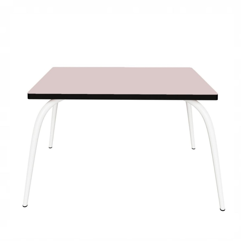 Table de jeux enfants Gaby - uni Rose Poudré - Pieds Blancs