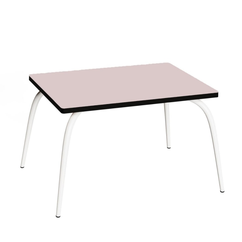 Table de jeux enfants Gaby - uni Rose Poudré - Pieds Blancs