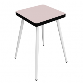 Tabouret Marcel 45 cm – Stratifié uni Rose Poudré - Pieds Blancs