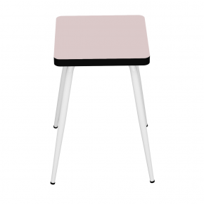 Tabouret Marcel 45 cm – Stratifié uni Rose Poudré - Pieds Blancs