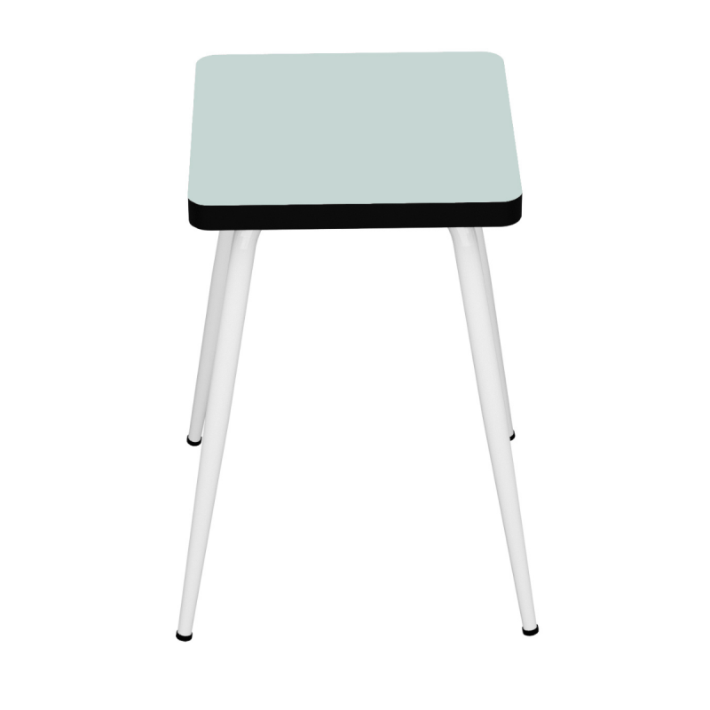 Tabouret Marcel 45 cm – Stratifié uni Menthe - Pieds Blancs