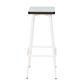 Tabouret de bar Marcel 75 cm – Assise uni Menthe - Pieds Blancs