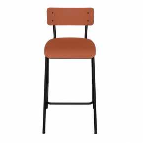 Chaise de bar Suzie 65cm – uni Dossier & Assise Paprika - Pieds Noirs