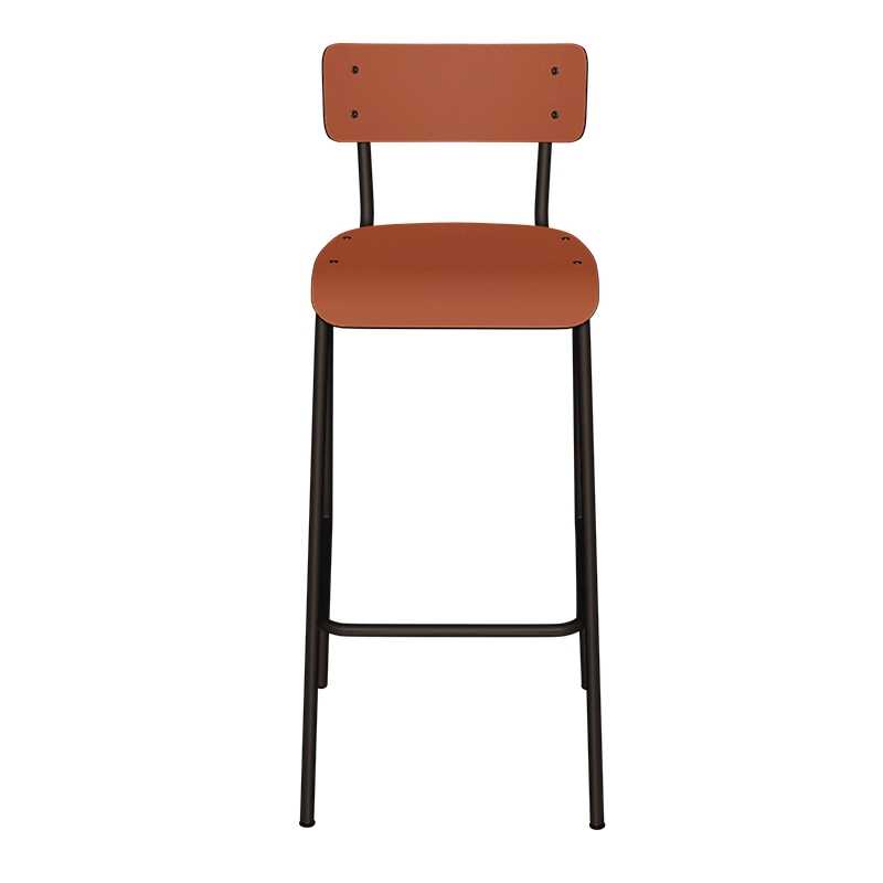 Chaise de bar Suzie 75cm – uni Dossier & Assise Paprika - Pieds Noirs