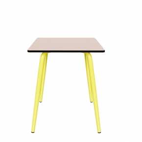 Table de jardin Sun – Uni Rose - Pieds Jaune Fluo - 65x65