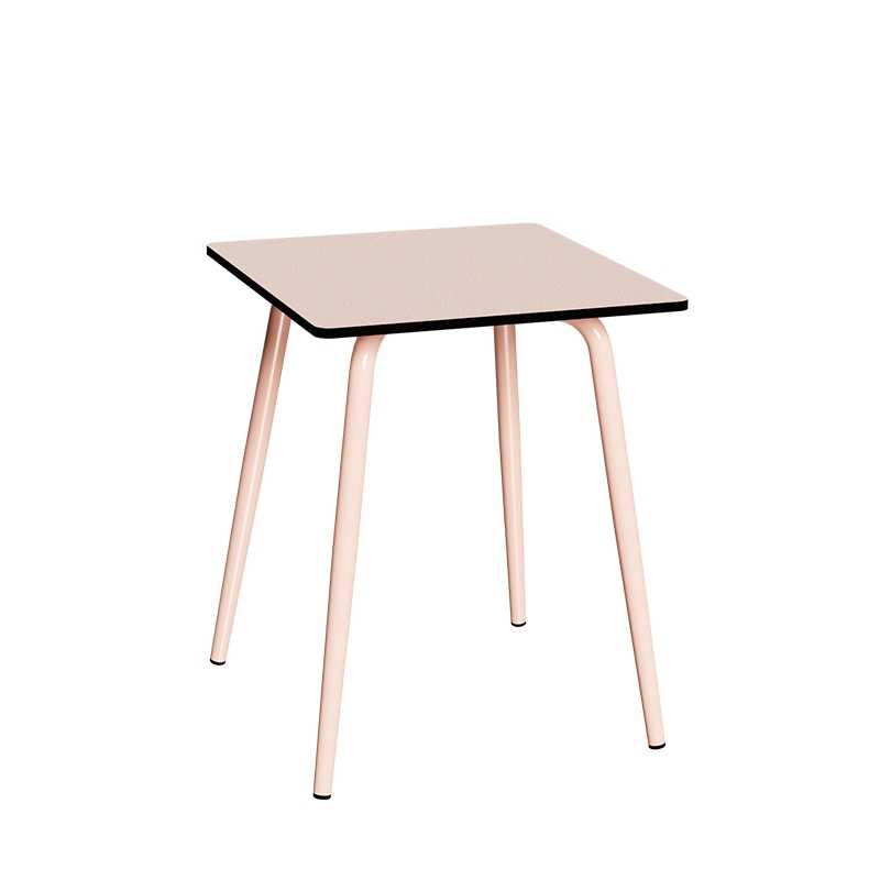 Table de jardin Sun – Uni Rose - Pieds Rose Poudré - 65x65