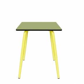 Table de jardin Sun – Uni Vert Tilleul - Pieds Jaune Fluo - 65x65