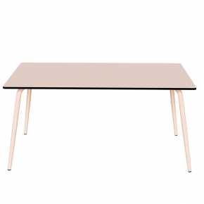 Table de Jardin Sun – Uni Rose - Pieds Rose Poudré – 160×90