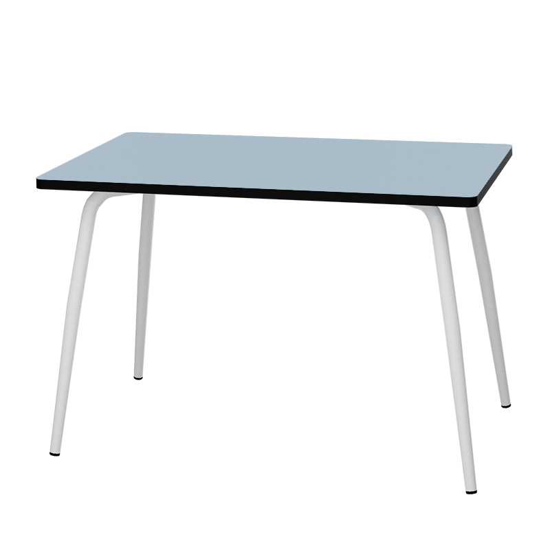 Table Retro Véra 120x70 - uni Bleu Ciel Pieds Blancs