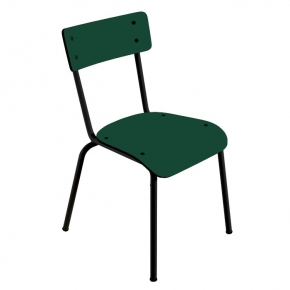 Chaise d’écolier Adulte Suzie – uni Vert Forêt Pieds Noirs