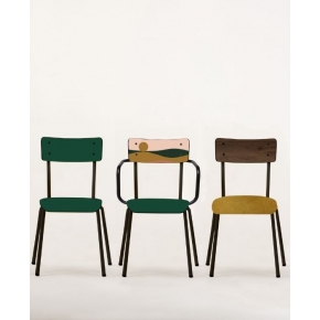 Chaise d’écolier Adulte Suzie – uni Vert Forêt Pieds Noirs