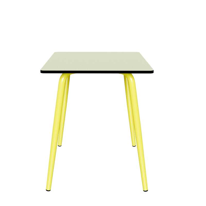 Table de Jardin Sun – Uni Menthe - Pieds Jaune Fluo – 65×65