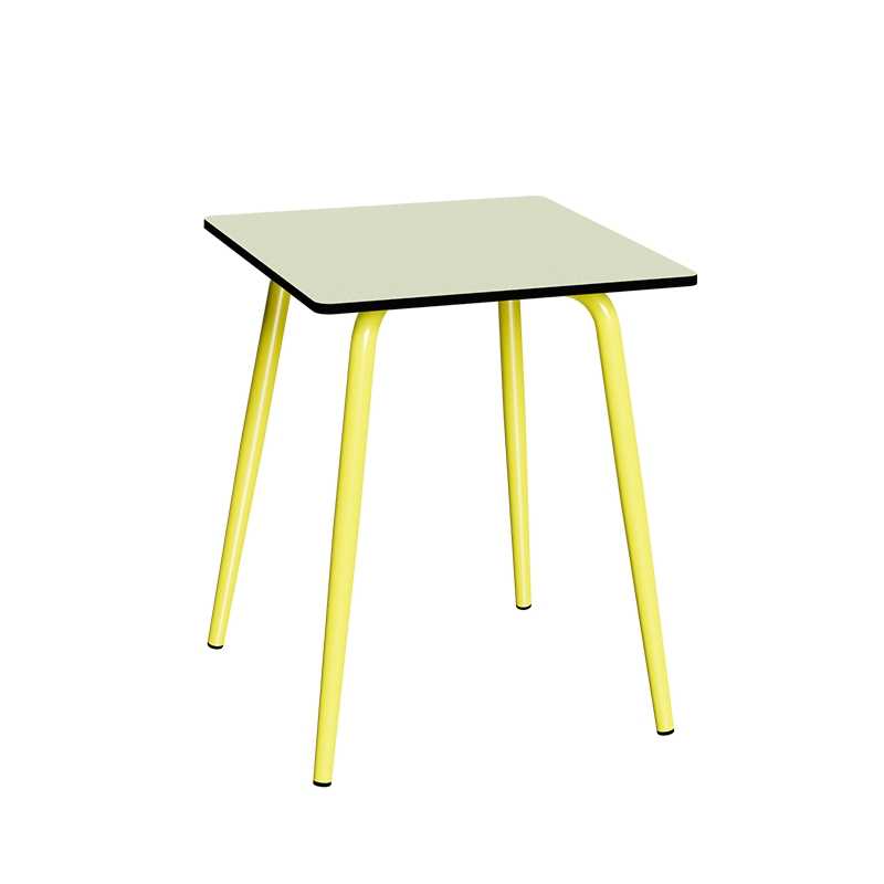 Table de Jardin Sun – Uni Menthe - Pieds Jaune Fluo – 65×65