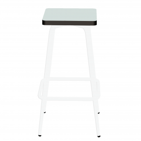 Tabouret de bar Marcel 65 cm – Assise uni Menthe - Pieds Blancs