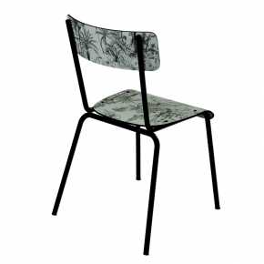 Chaise d’écolier Adulte Suzie Stratifié Dossier & Assise imprimé Oasis Kaki - Pieds Noirs