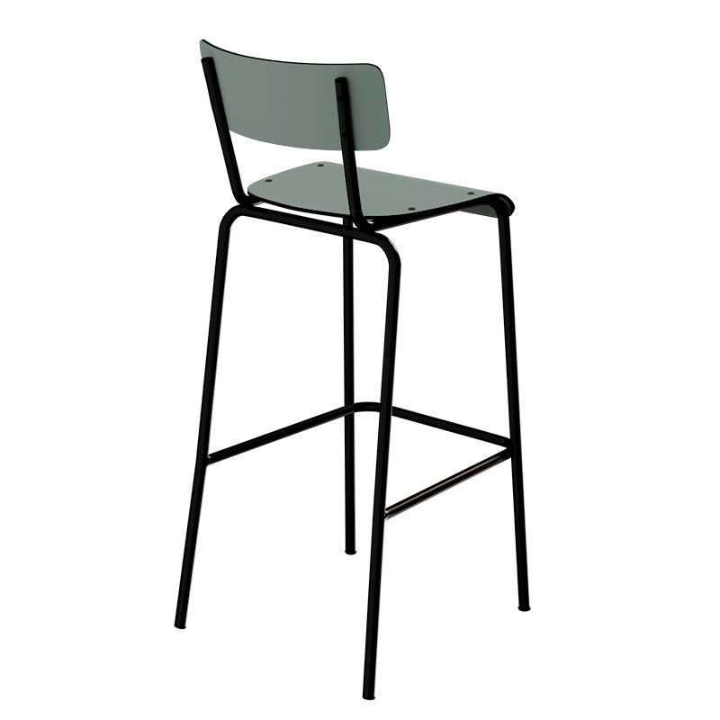 Chaise de bar Suzie 75cm – uni Dossier & Assise Kaki - Pieds Noirs