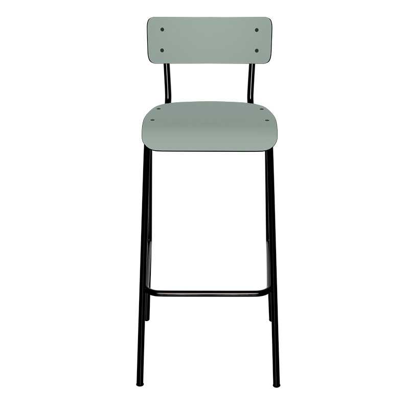 Chaise de bar Suzie 75cm – uni Dossier & Assise Kaki - Pieds Noirs