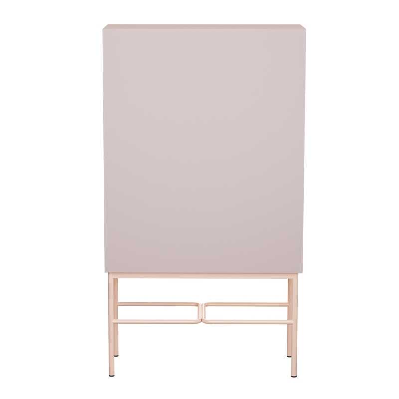 Cabinet de rangement Elienor - Grand modèle - Rose Poudré - Rose Poudré - Pieds Rose Poudré