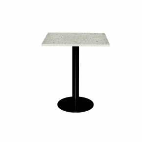 Table en Plastique Recyclé Vert - Pied Central Noir - 65x60