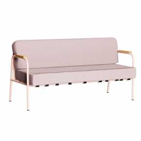 Canapé Barnabé – Dossier & Assise Velours côtelé Rose poudré - Pieds Rose poudré