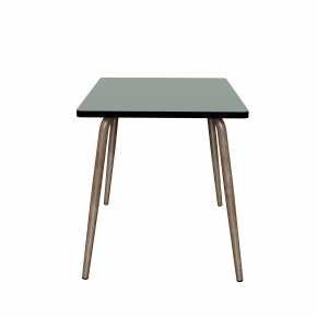 Table Retro Véra Carrée 70x70 – Stratifié uni Kaki - Pieds Bruts