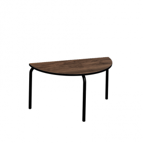 Table basse Paloma 90x45cm - Stratifié Bois Foncé - Pieds Noirs