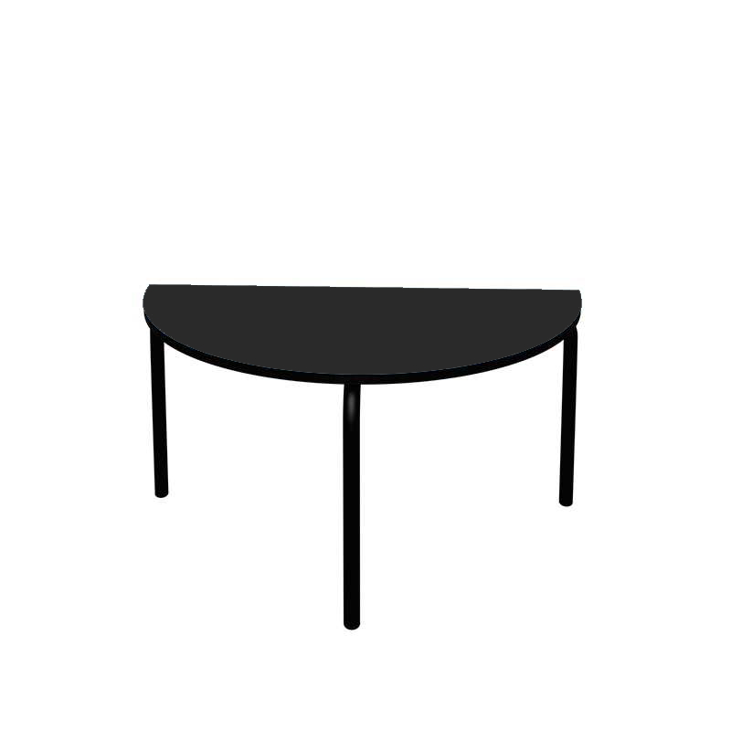 Table basse Paloma 90x45cm - Stratifié Uni Noir - Pieds Noirs