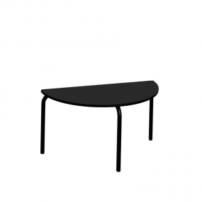 Table basse Paloma 90x45cm - Stratifié Uni Noir - Pieds Noirs