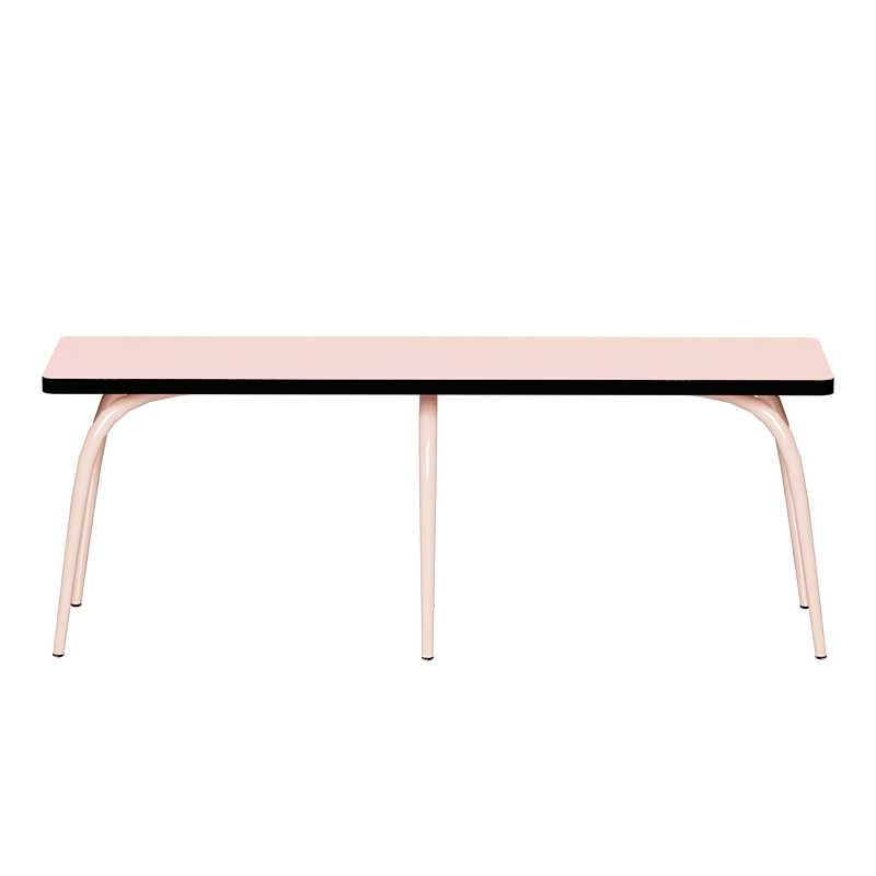 Banc Annie – Assise Stratifié Rose Poudré - Pieds Rose Poudré