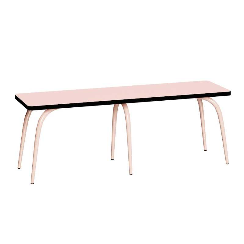 Banc Annie – Assise Stratifié Rose Poudré - Pieds Rose Poudré