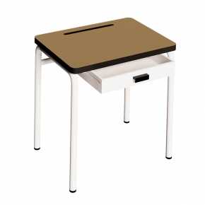 Bureau d’écolier enfant Régine – Uni Ocre - Pieds Blancs