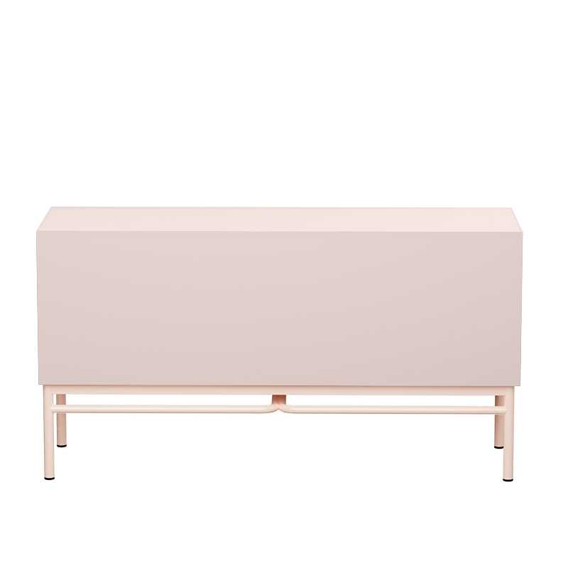 Meuble bas TV Elienor - Avocado/Rose Poudré - Pieds Rose Poudré