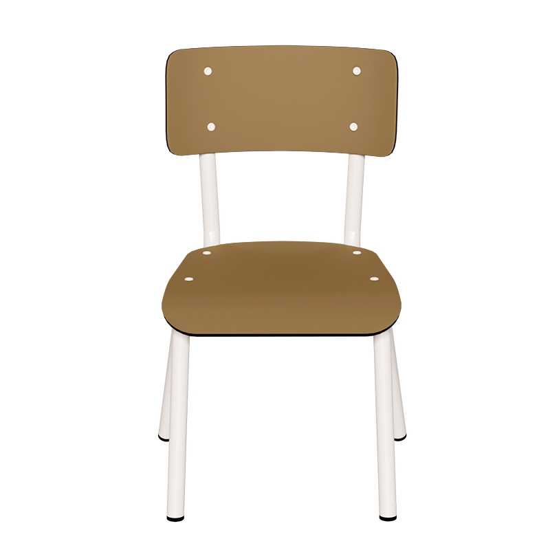 Chaise d’écolier Enfant Little Suzie – Dossier & Assise Uni Ocre - Pieds Blancs