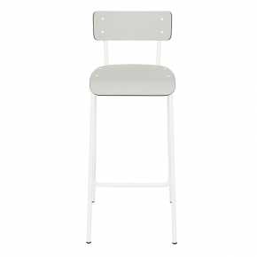 Chaise de bar Suzie 75cm – uni Dossier & Assise Menthe - Pieds Blancs