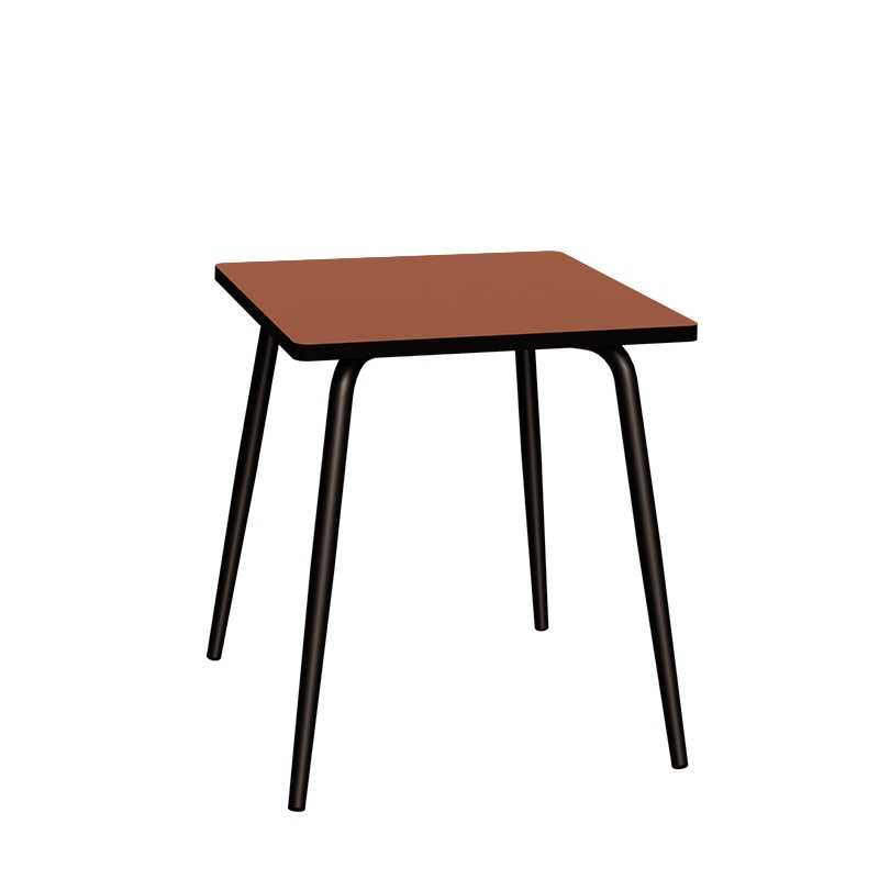 Table Retro Véra Carrée 70x70 – uni Paprika - Pieds Noirs