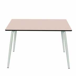 Table de Jardin Sun – uni Rose Poudré - Pieds Menthe – 120×80