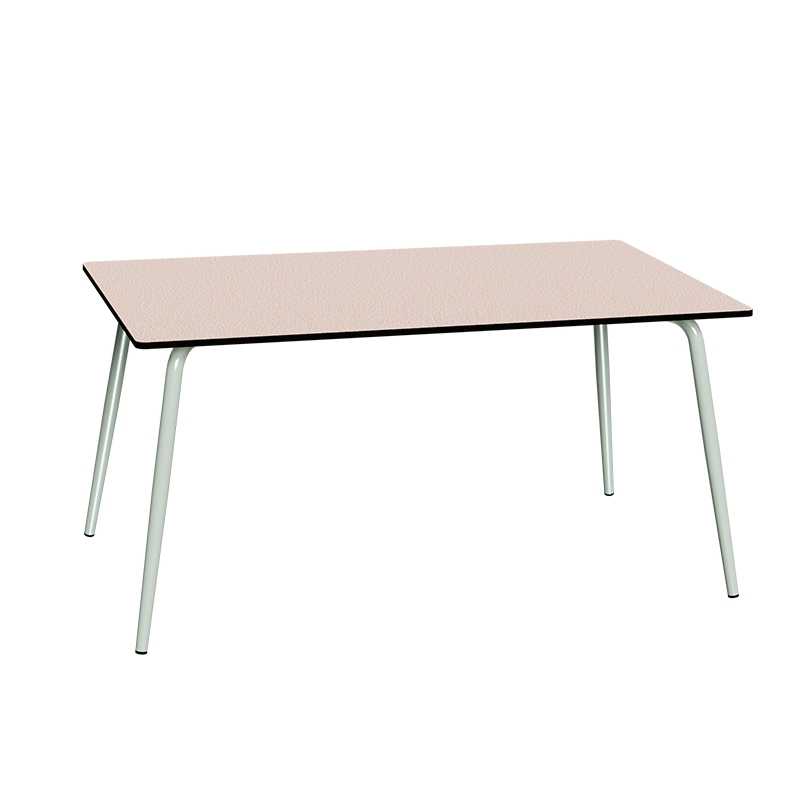 Table de Jardin Sun – Uni Rose Poudré - Pieds Menthe – 160×90