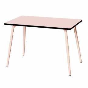 Table Retro Véra 120x70 – uni Rose Poudré - Pieds Rose Poudré