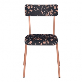 Chaise d’écolier Adulte Suzie Stratifié Dossier & Assise imprimé Météorites - Pieds Terracotta