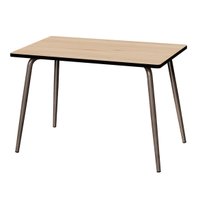 Table Retro Véra 120×70 – imprimé Chêne Clair Pieds Bruts