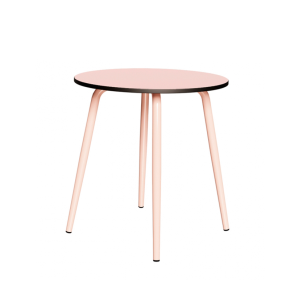 Table Ronde Léon – Stratifié uni Rose Poudré - Pieds Rose Poudré - Ø 75 cm
