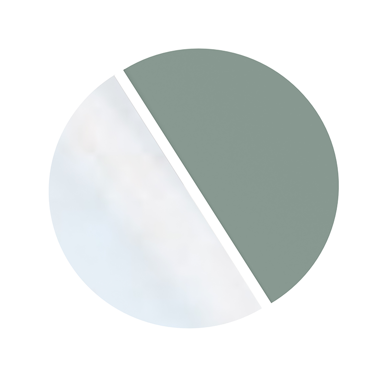 Miroir en demi-lune Sidonie, Stratifié Kaki - ø 80cm