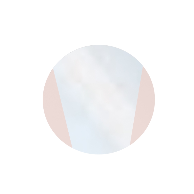 Miroir rond Suzanne, Stratifié Rose Poudré - ø 60cm